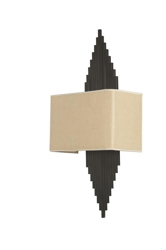 Lumexx Aslı Siyah Dikdörtgen Açık Hasır Abajurlu Aplik