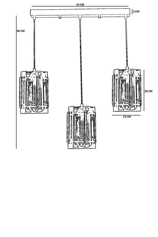 Lumexx Bala 3 Lü Sıralı Eskitme Sarkıt