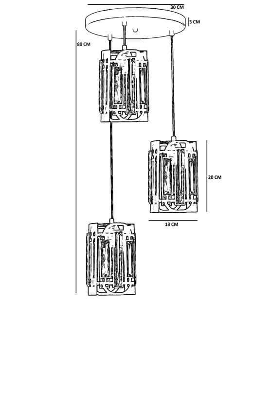 Lumexx Bala 3 Lü Tepsili Eskitme Sarkıt