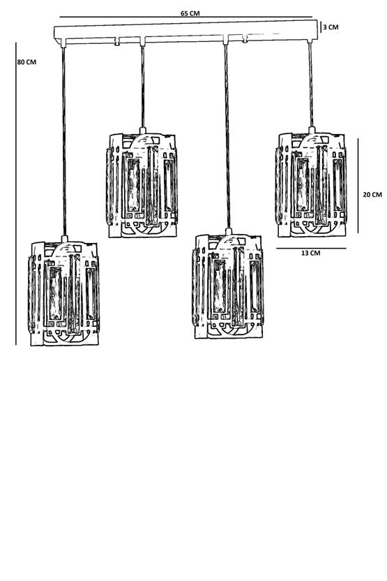 Lumexx Bala 4 Lü Sıralı Eskitme Sarkıt