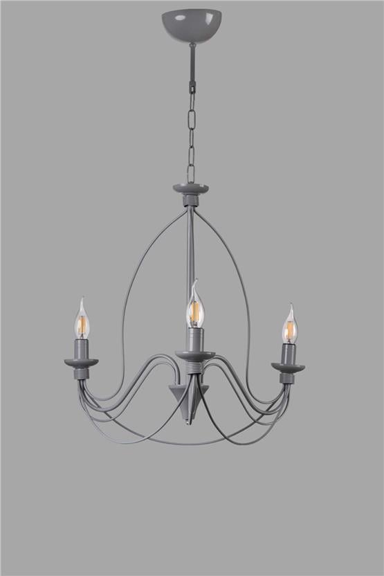 Lumexx Berfin 3 Lü Gri Rustik Avize