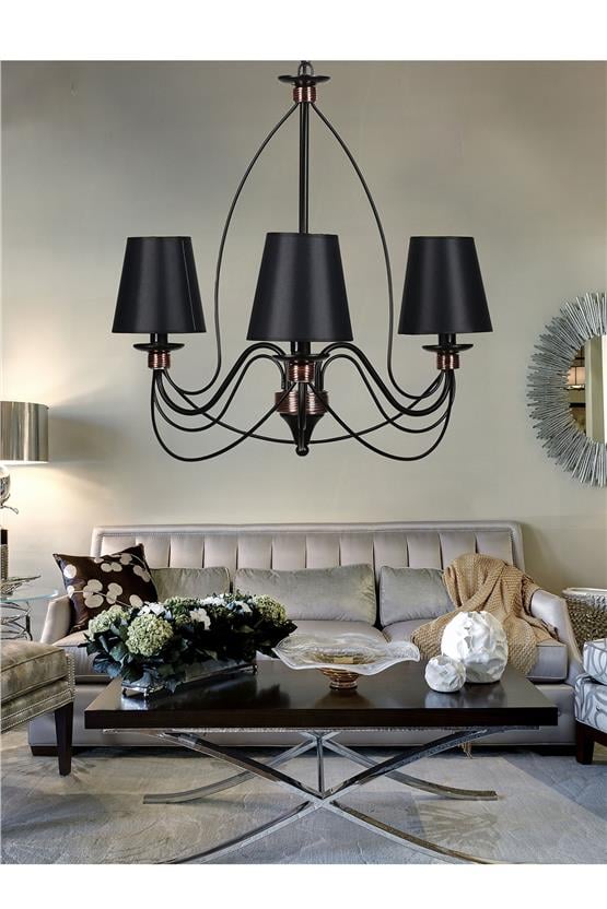 Lumexx Berfin 3 Lü Siyah Siyah Abajurlu