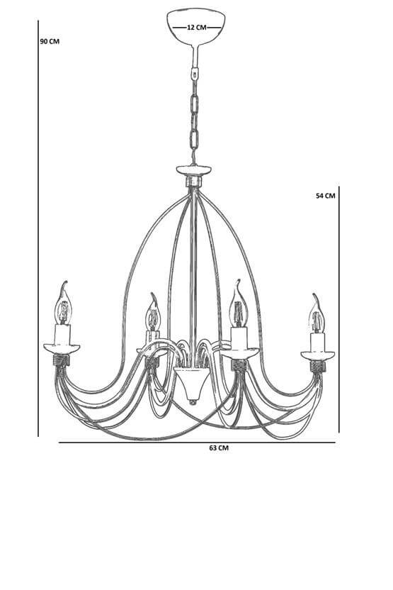 Lumexx Berfin 4 Lü Gri Rustik Avize