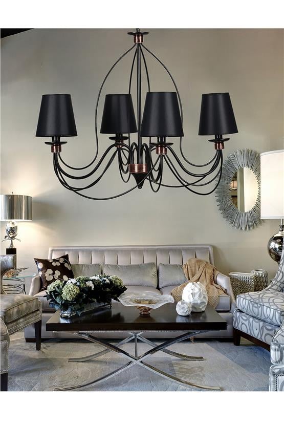Lumexx Berfin 4 Lü Siyah Siyah Abajurlu