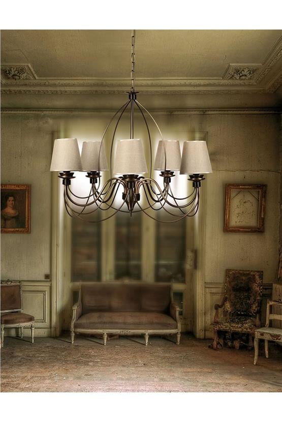 Lumexx Berfin 6 Lı Eskitme Hasır Abajurlu