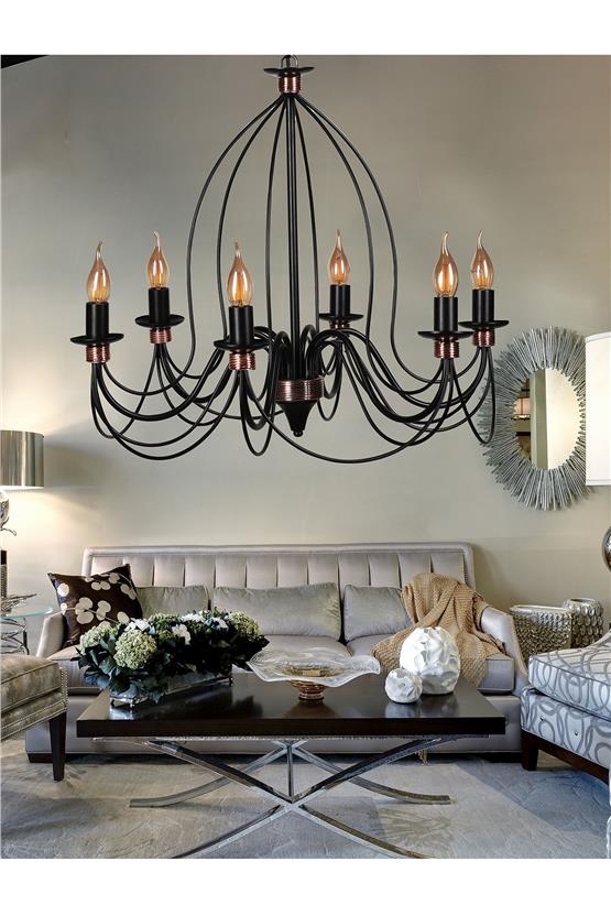 Lumexx Berfin 6 Lı Siyah Rustik