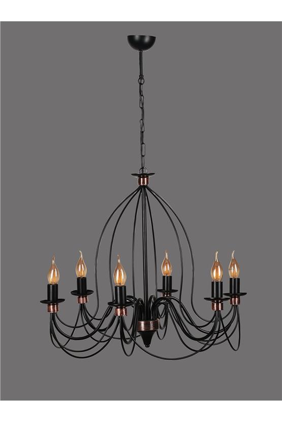 Lumexx Berfin 6 Lı Siyah Rustik