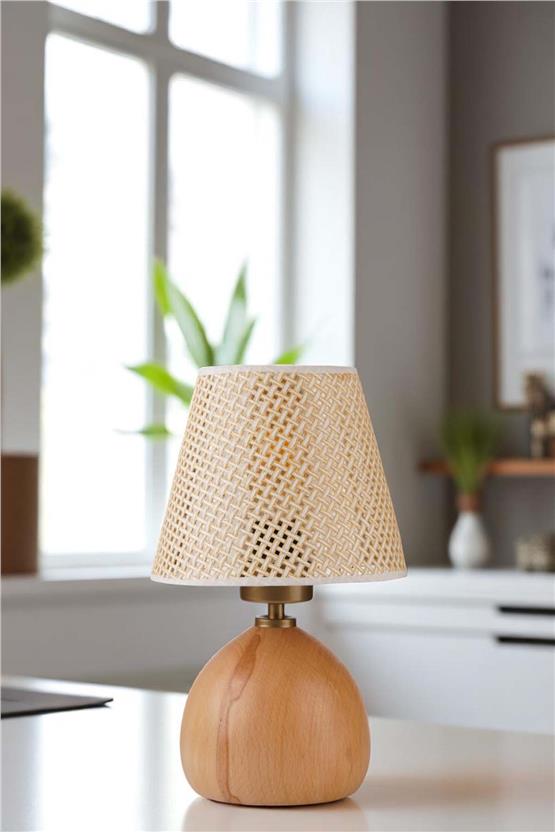 Lumexx Cameron Naturel Petek Abajurlu Masa Lambası
