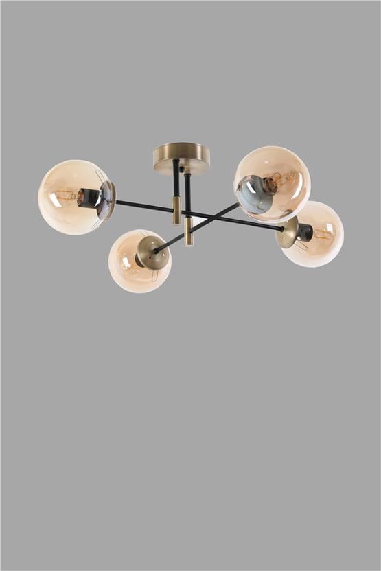 Lumexx  Dolunay 4 Lü Eskitme Bal Camlı Avize