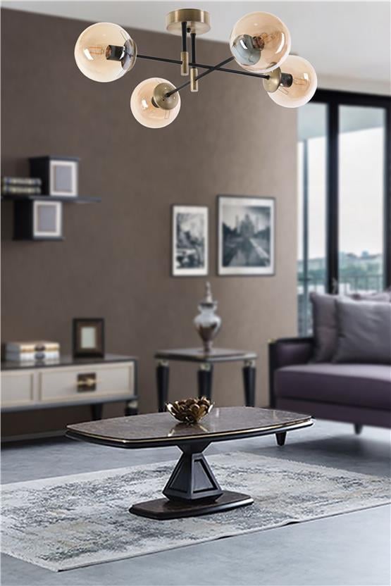 Lumexx  Dolunay 4 Lü Eskitme Bal Camlı Avize