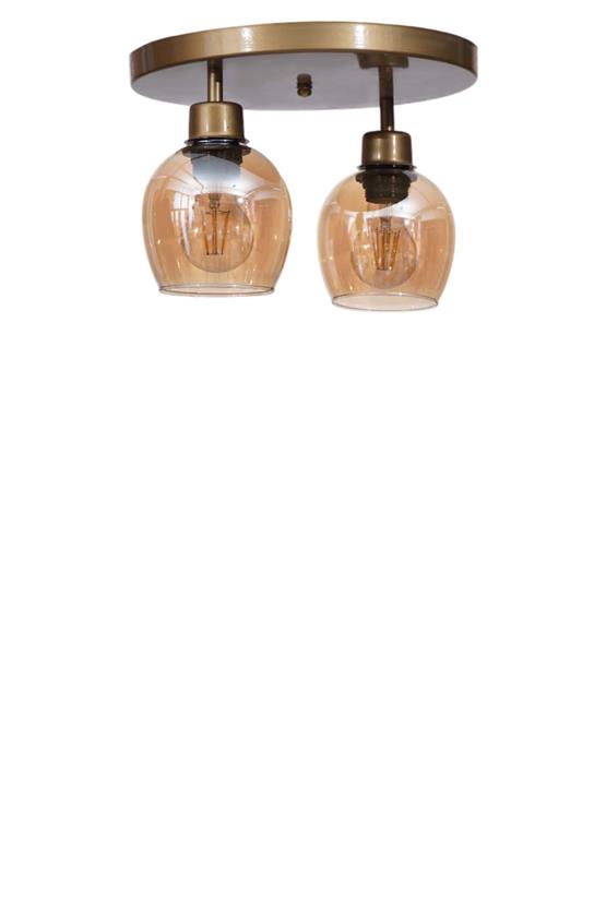 Lumexx Enzo 2 Li Tepsili Eskitme Bal Camlı Plafonyer Avize