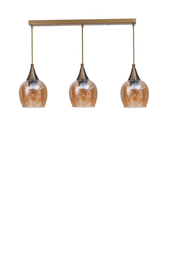 Lumexx Enzo 3 Lü Sıralı Eskitme Bal Camlı Sarkıt