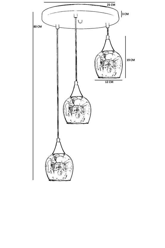 Lumexx Enzo 3 Lü Tepsili Eskitme Bal Camlı Sarkıt