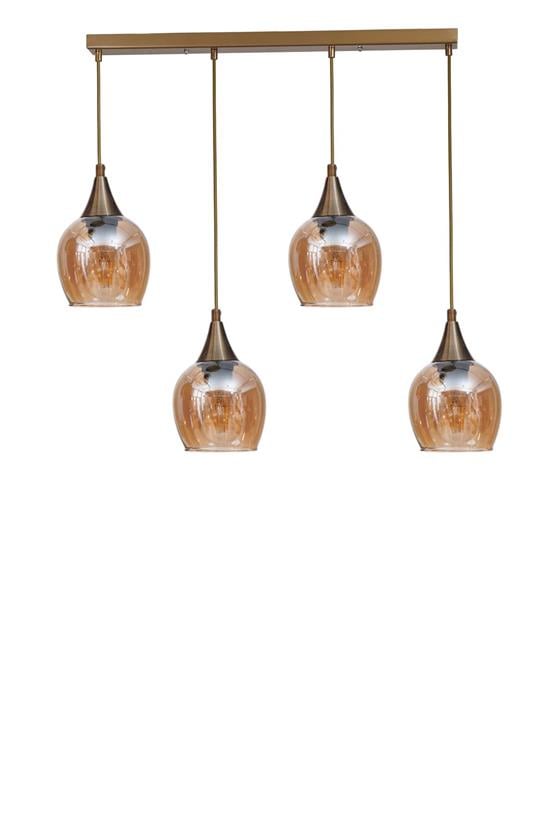Lumexx Enzo 4 Lü Sıralı Eskitme Bal Camlı Sarkıt