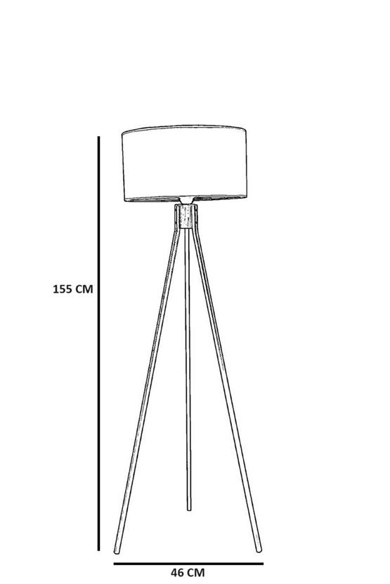 Lumexx Fısco Tripod Eskitme Lambader Silindir Bambu 09 Abajurlu