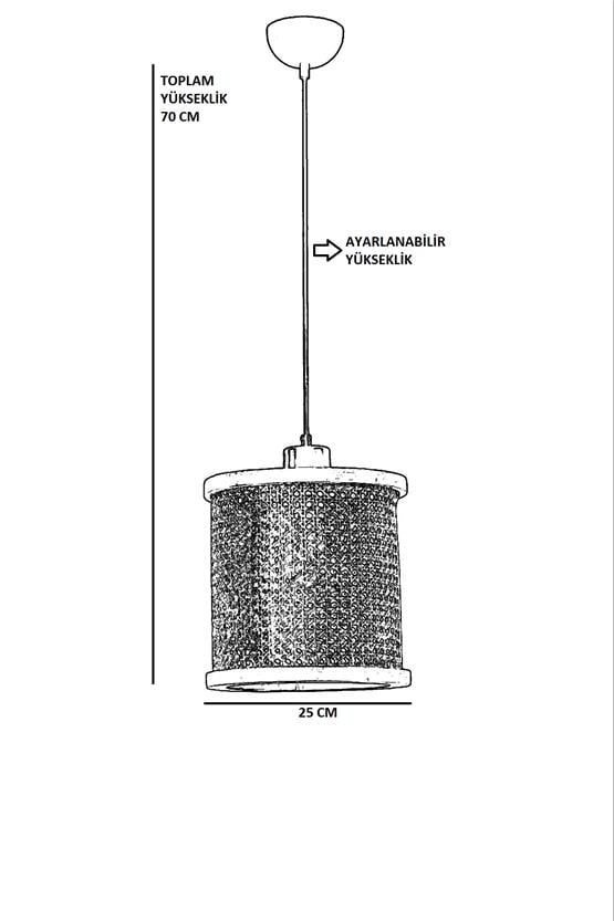 Lumexx Gizem Orta Tekli Ceviz Rattan Sarkıt