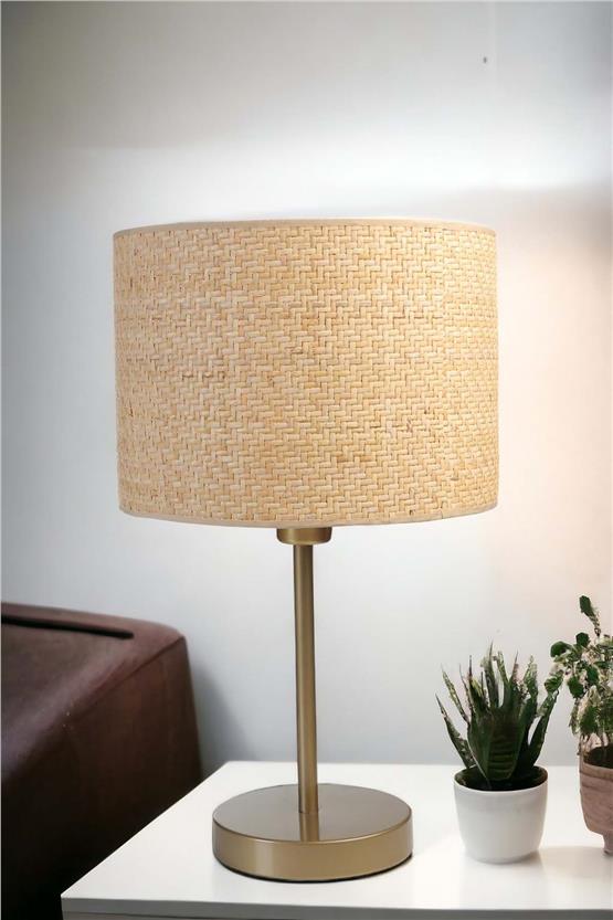 Lumexx Hasır Rattan Abajurlu Masa Lambası Eskitme
