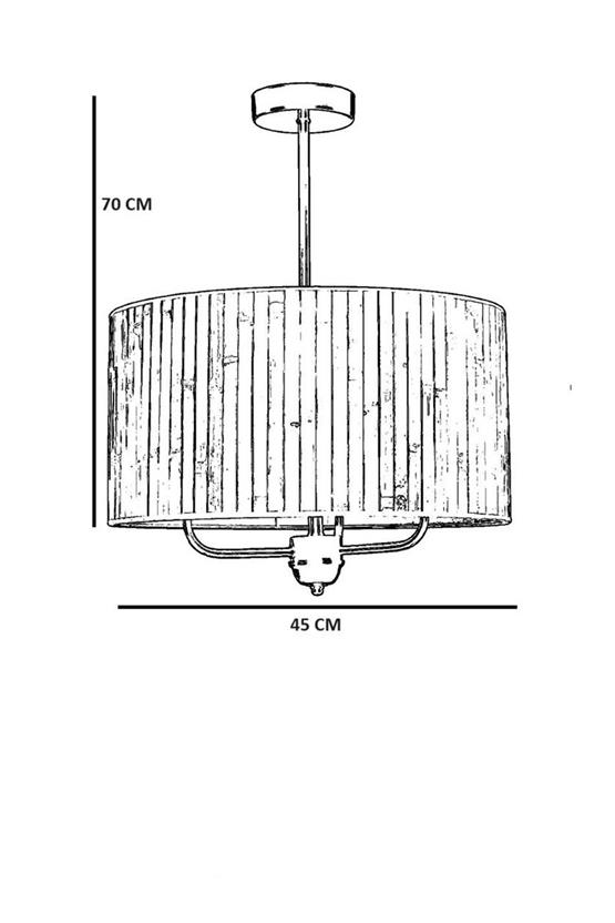 Lumexx Hasır Siyah Abajurlu 3 Lü Sarkıt Avize