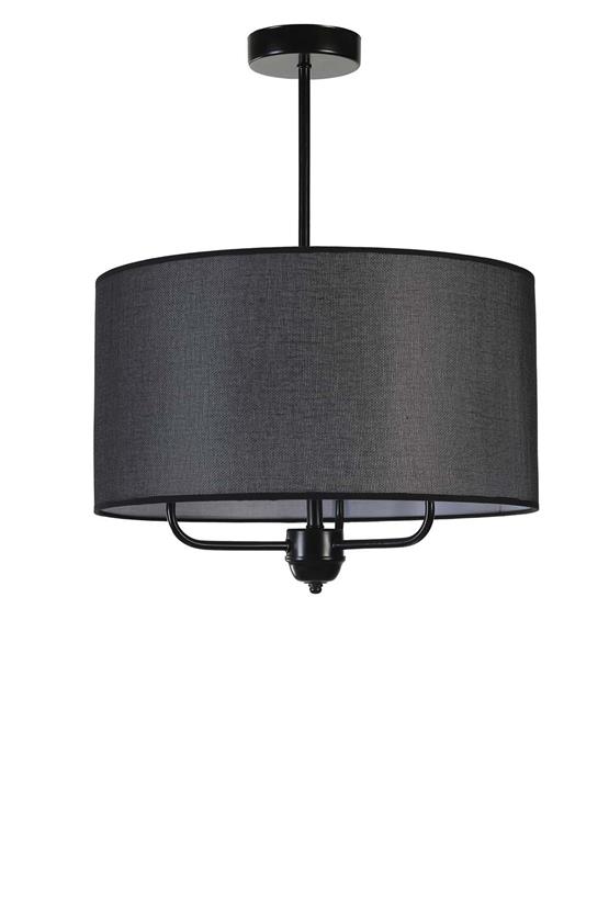 Lumexx Hasır Siyah Abajurlu 3 Lü Sarkıt Avize