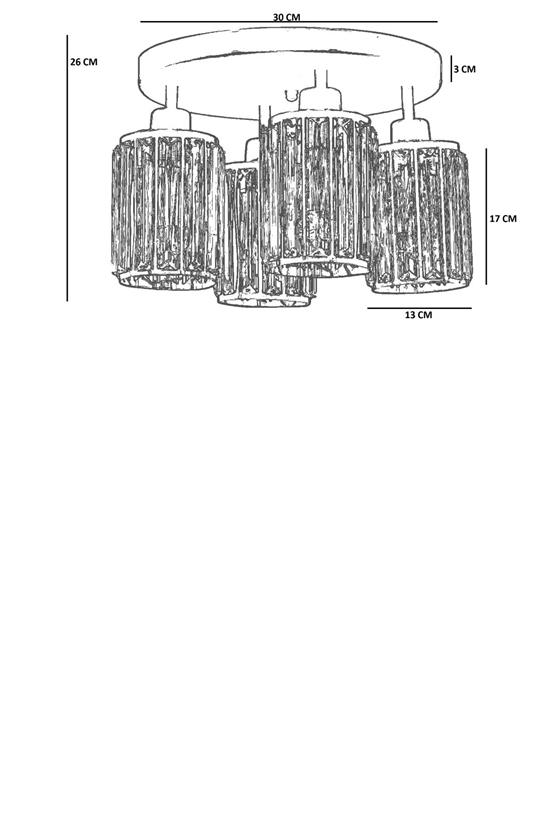 Lumexx Hugo 4 Lü Tepsili Eskitme Plafonyer Avize