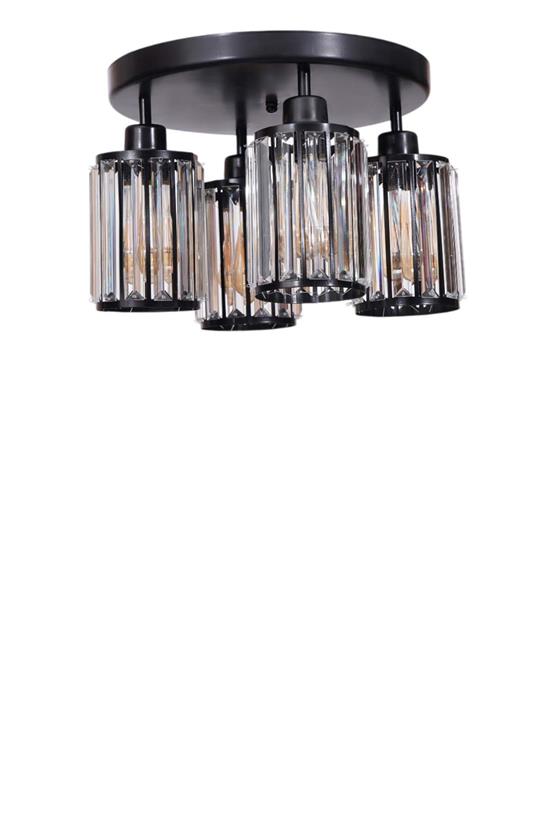 Lumexx Hugo 4 Lü Tepsili Siyah Plafonyer Avize