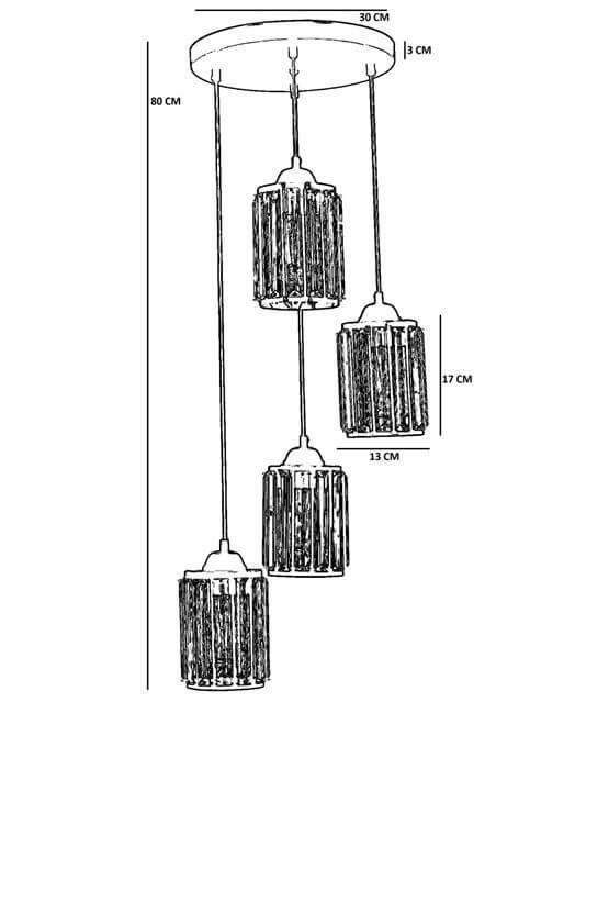 Lumexx Hugo 4 Lü Tepsili Siyah Sarkıt