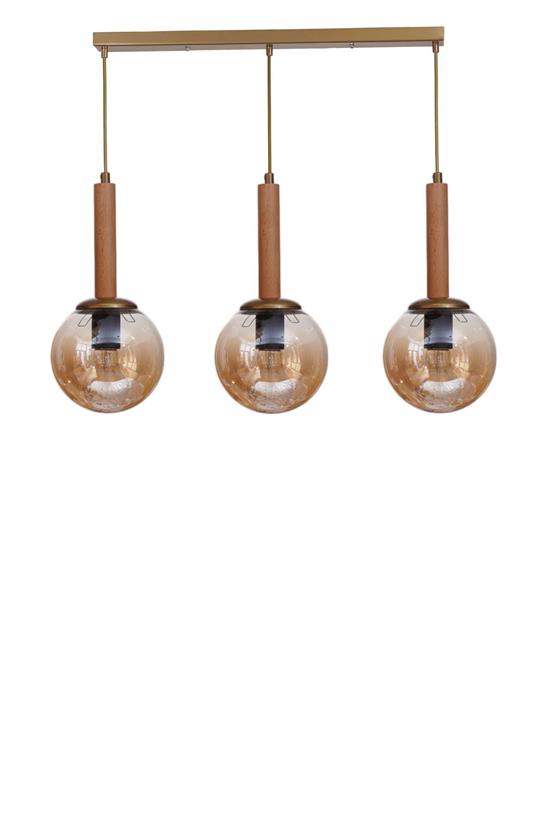 Lumexx Işıl 3 Lü Sıralı Naturel Bal Camlı Sarkıt