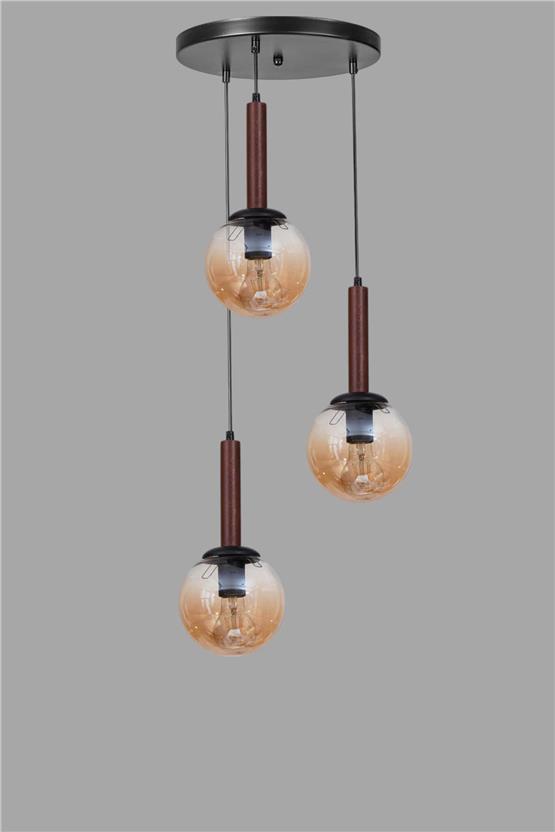 Lumexx Işıl 3 Lü Tepsili Ceviz Bal Camlı Sarkıt