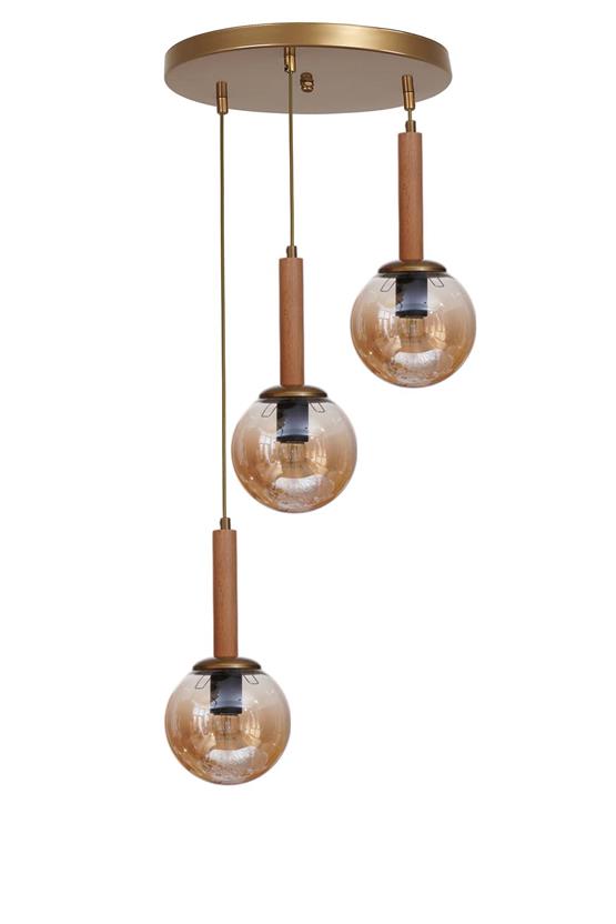 Lumexx Işıl 3 Lü Tepsili Naturel Bal Camlı Sarkıt