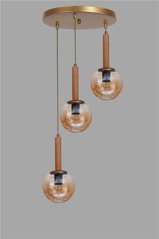 Lumexx Işıl 3 Lü Tepsili Naturel Bal Camlı Sarkıt