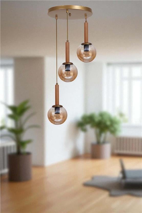 Lumexx Işıl 3 Lü Tepsili Naturel Bal Camlı Sarkıt
