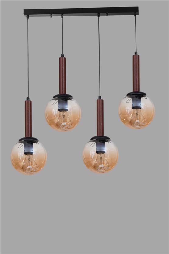 Lumexx Işıl 4 Lü Sıralı Ceviz Bal Camlı Sarkıt
