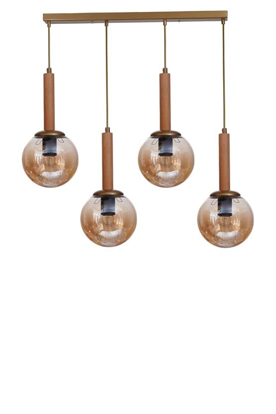 Lumexx Işıl 4 Lü Sıralı Naturel Bal Camlı Sarkıt