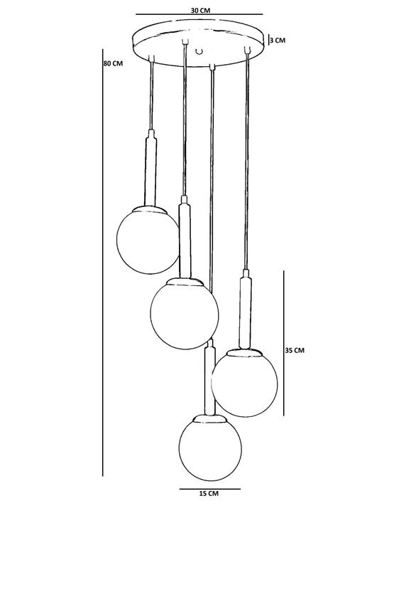 Lumexx Işıl 4 Lü Tepsili Ceviz Bal Camlı Sarkıt