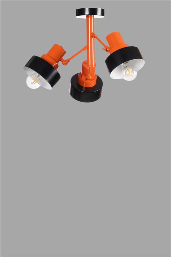 Lumexx Jesus 3 Lü Siyah-Turuncu Plafonyer Avize