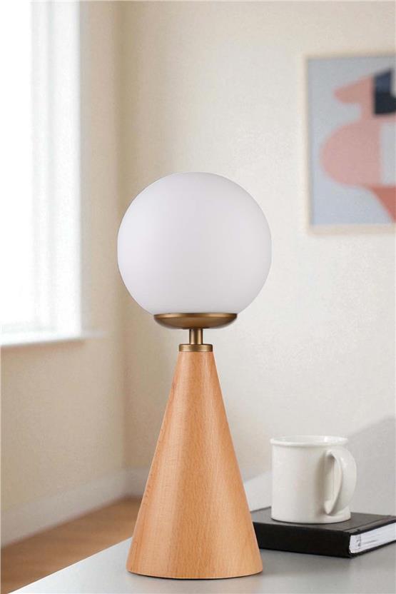 Lumexx Juno Naturel Beyaz Camlı Masa Lambası