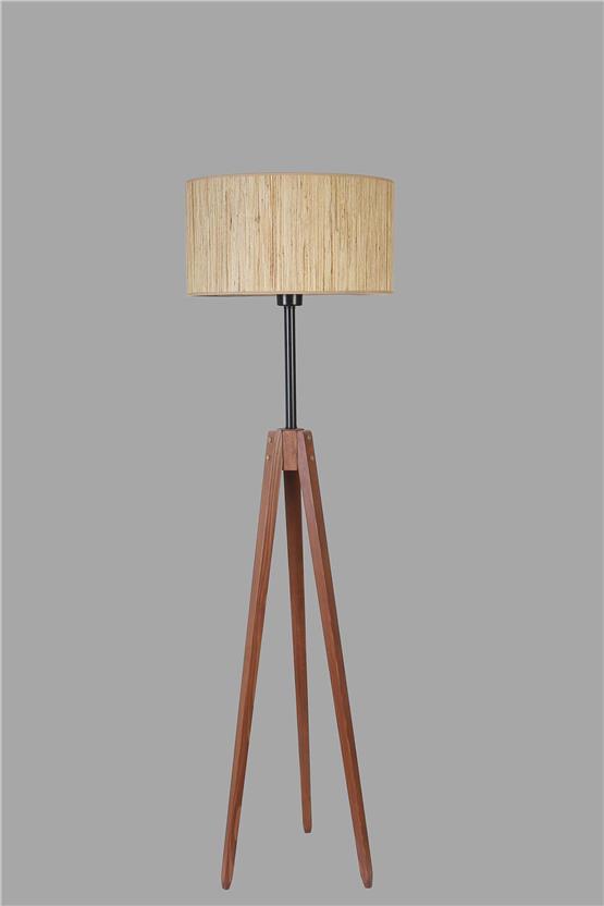 Lumexx Kanarya Ceviz Lambader Silindir Bambu 010 Abajurlu