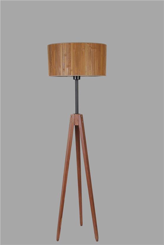 Lumexx Kanarya Ceviz Lambader Silindir Bambu 01 Abajurlu