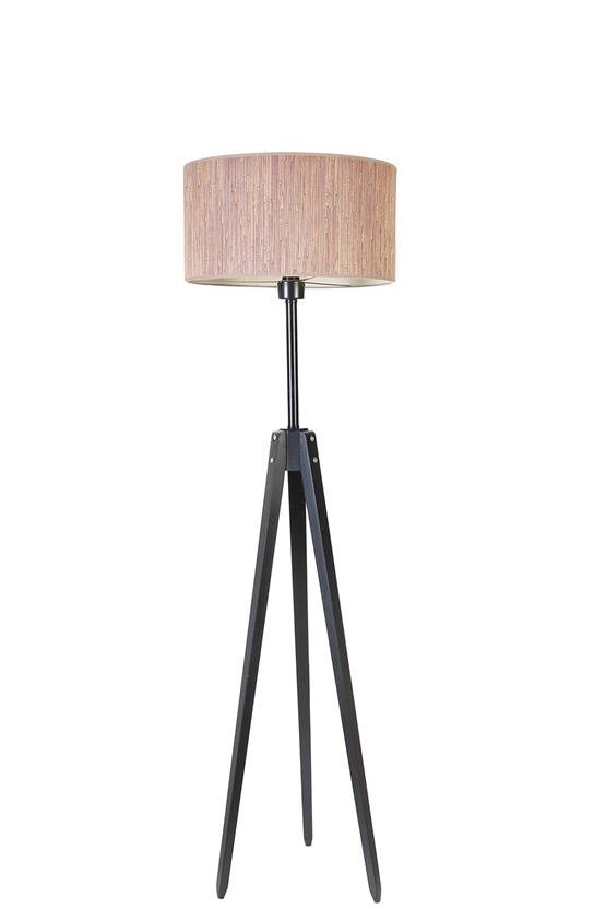 Lumexx Kanarya Siyah Lambader Silindir Bambu 04 Abajurlu