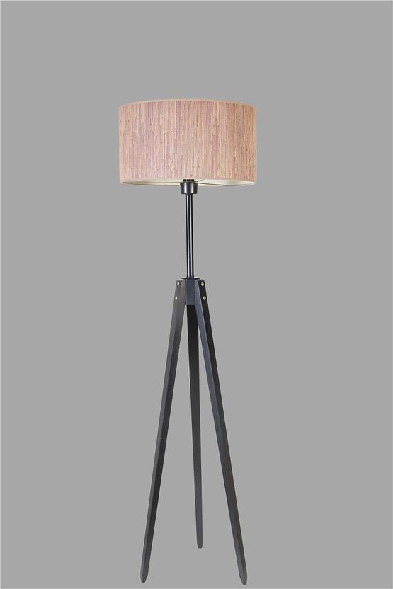 Lumexx Kanarya Siyah Lambader Silindir Bambu 04 Abajurlu