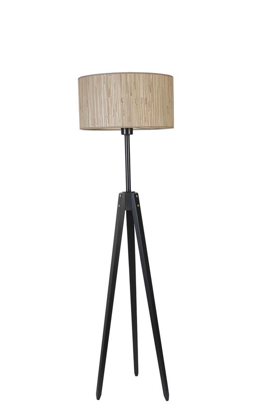 Lumexx Kanarya Siyah Lambader Silindir Bambu 09 Abajurlu