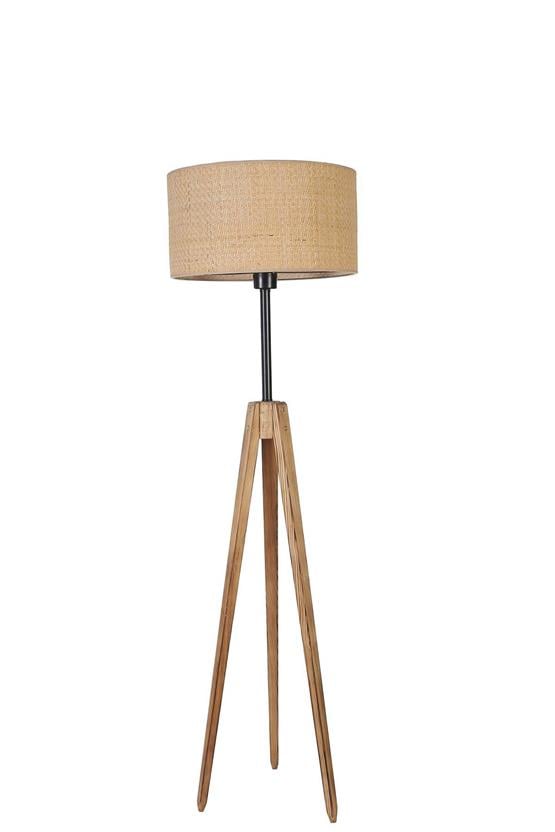 Lumexx Kanarya Yanık Lambader Silindir Hasır Rattan Abajurlu