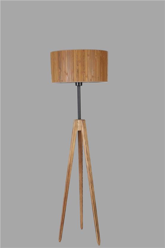 Lumexx Kanarya Yanık Lambader Silindir Bambu 01 Abajurlu