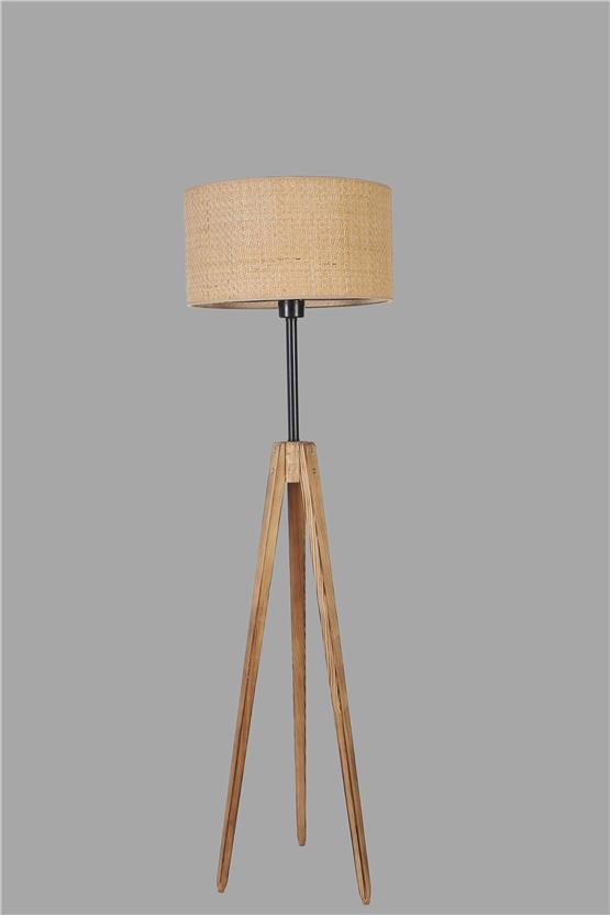 Lumexx Kanarya Yanık Lambader Silindir Hasır Rattan Abajurlu