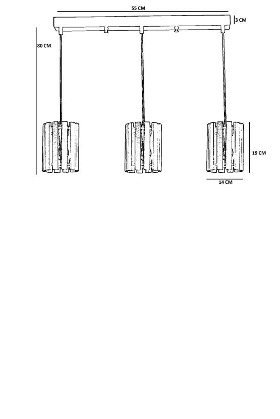 Lumexx Kasnak 3 Lü Sıralı Ceviz Sarkıt