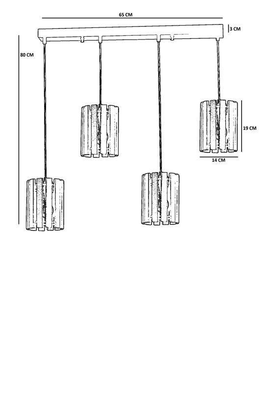 Lumexx Kasnak 4 Lü Sıralı Ceviz Sarkıt