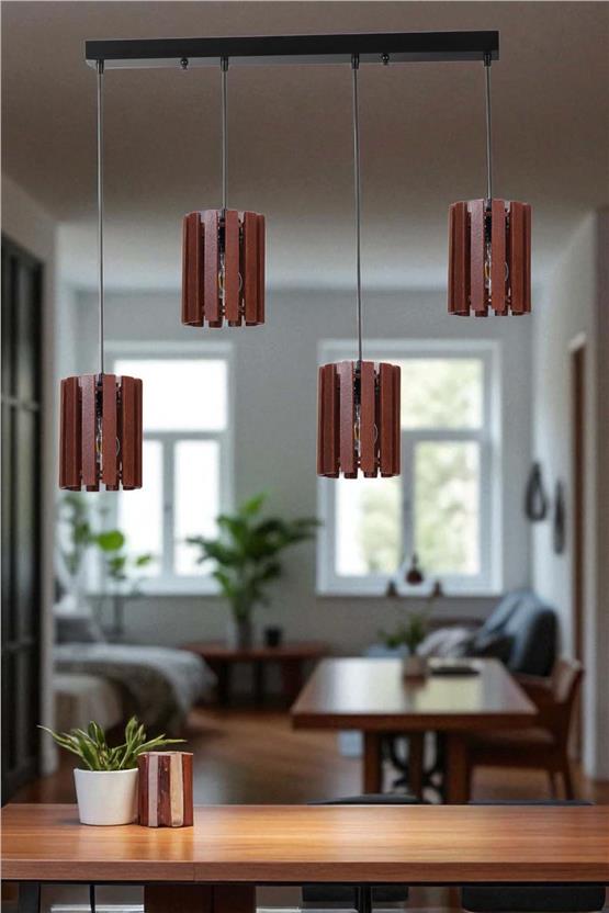 Lumexx Kasnak 4 Lü Sıralı Ceviz Sarkıt