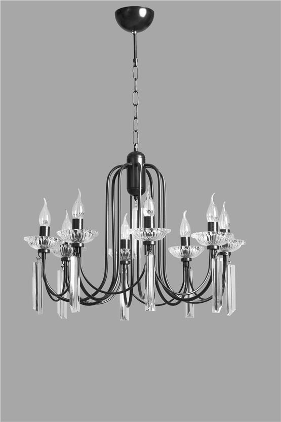 Lumexx Kontes 8 Li Siyah Rustik Avize