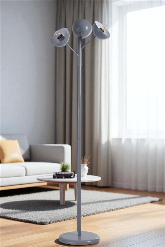 Lumexx Küre 3 Lü Gri Lambader Metal Başlıklı