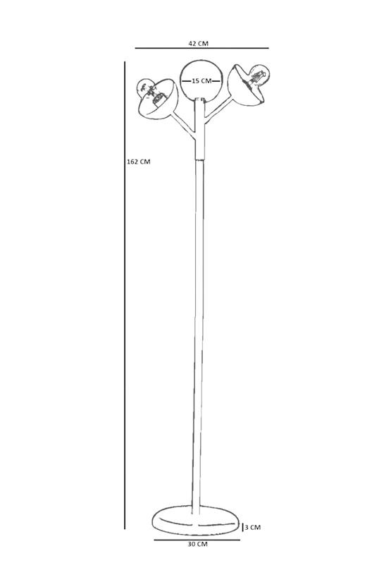 Lumexx Küre 3 Lü Sarı Lambader Metal Başlıklı